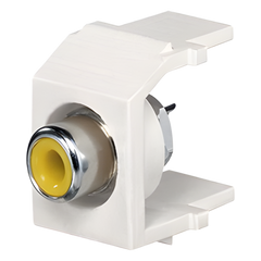 Conector RCA Keystone, con RCA para Soldar Color Amarillo, Módulo Marfil
