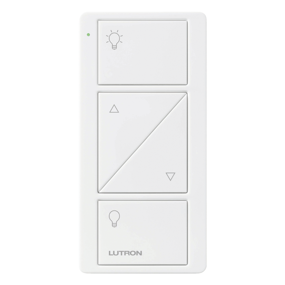 Control Pico inalámbrico de 2 botones con subir/bajar para iluminación, blanco brillante, compatible con Caséta, RadioRA 2 y HomeWorks QS