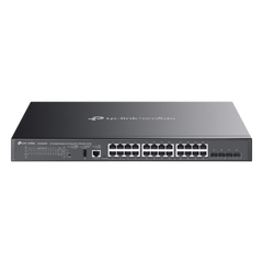 Switch Omada L3 SDN Administrable / 24 puertos PoE af/at Gigabit y 4 puertos SFP+ / Presupuesto PoE 720W / Funciones RIP, VRRP, Servidor DHCP / Administración centralizada OMADA / Fuente Redundante