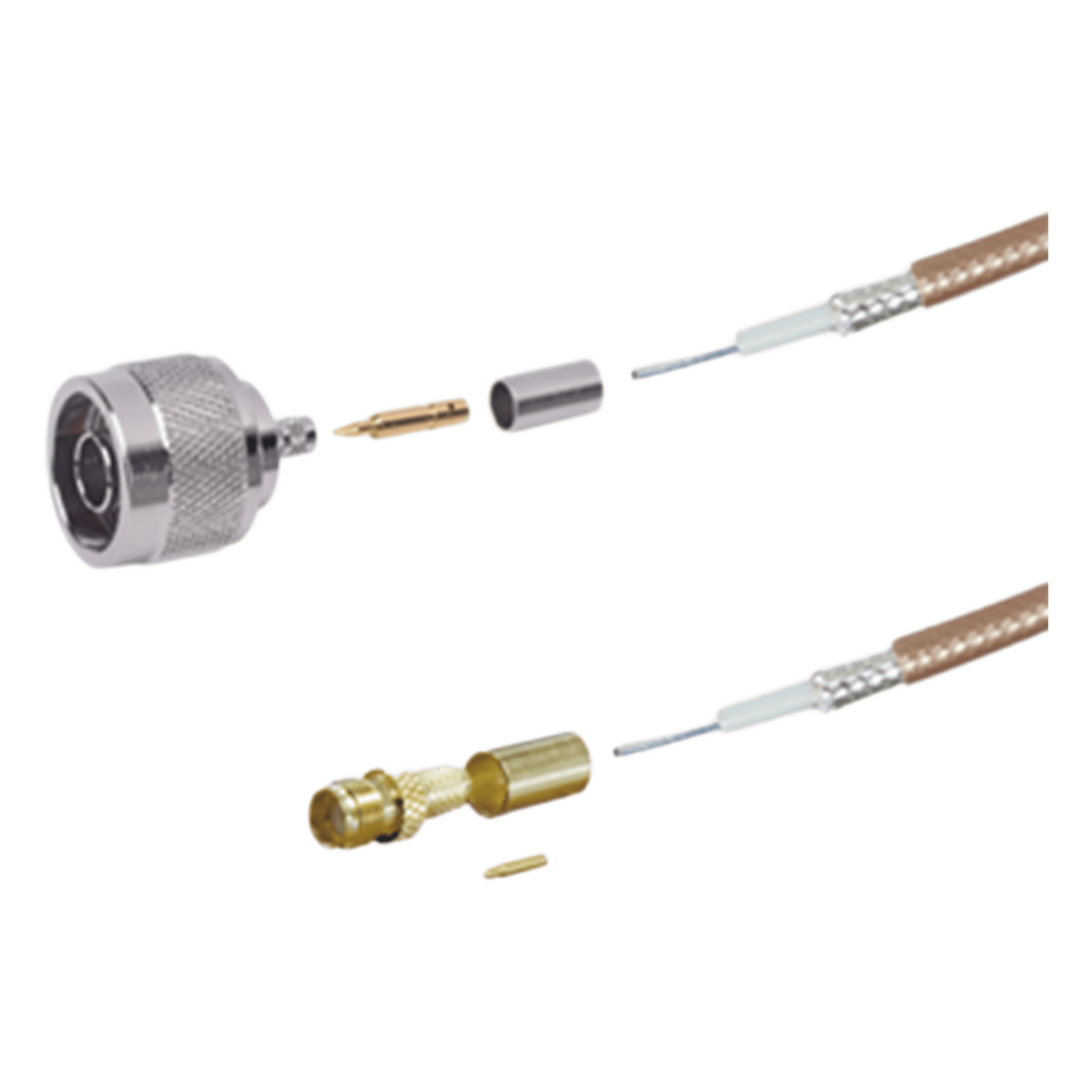 Jumper de 100 cm (39.37 pulgadas) Tipo RG-142/U con Conectores N Macho y SMA Hembra Inverso (Hasta 8 GHz).