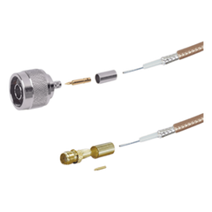 Jumper de 100 cm (39.37 pulgadas) Tipo RG-142/U con Conectores N Macho y SMA Hembra Inverso (Hasta 8 GHz).