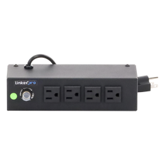 Tomacorriente de 4 Contactos (NEMA 5-15R) Voltaje Entrada/Salida: 120Vca/10A Max. Opción de Instalación en Escritorio o Pared