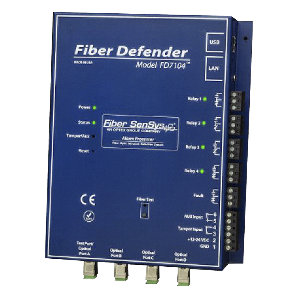 Sensor de Seguridad Perimetral por Fibra Óptica Sensitiva / 4 zonas / 800 metros máximo por zona