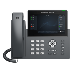Teléfono IP Wi-Fi, Grado Operador, 12 líneas SIP con 6 cuentas, pantalla táctil  7", puertos Gigabit, Bluetooth, PoE, codec Opus, IPV4/IPV6 con gestión en la nube GDMS