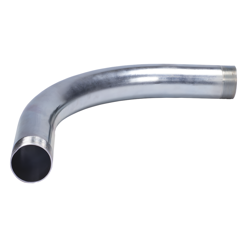 Curva/Codo de 90° de 1" (25mm) pared gruesa con rosca galvanizado etiqueta amarilla