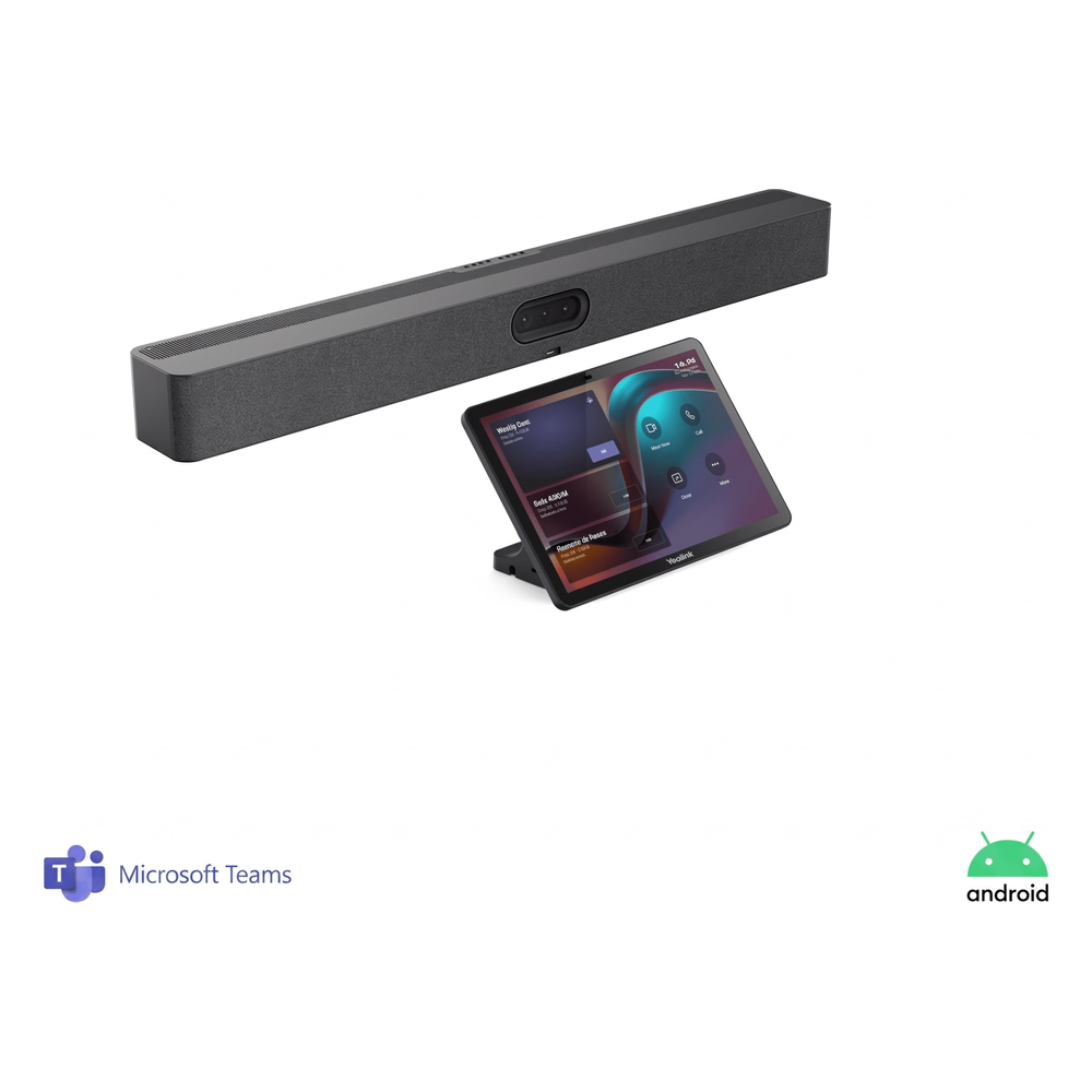Barra de Videoconferencia Yealink A50 para Salas Medianas y Grandes Compatible con Microsoft Teams Rooms, Zoom Rooms, RingCentral Rooms y BYOD - Incluye Panel Touch CTP25