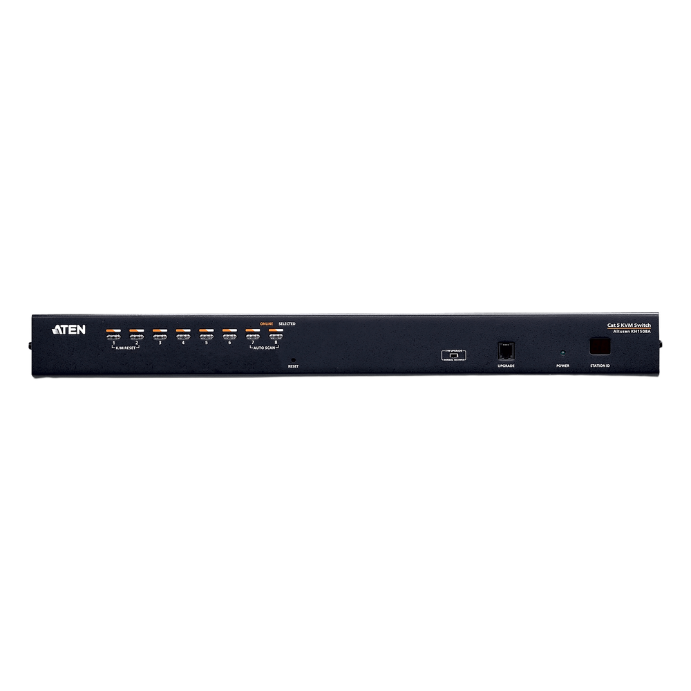 Switch KVM | Conexión Cat 5e | 8 puertos | Resolución 1920 x 1200 |  Conexión de Múltiples Switches | Compatible Windows, Linux, Mac