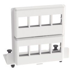 Patch Panel de 8 Puertos Keystone, Para Uso con Gabinetes Multipropósito, de Instalación a Presión, Color Blanco