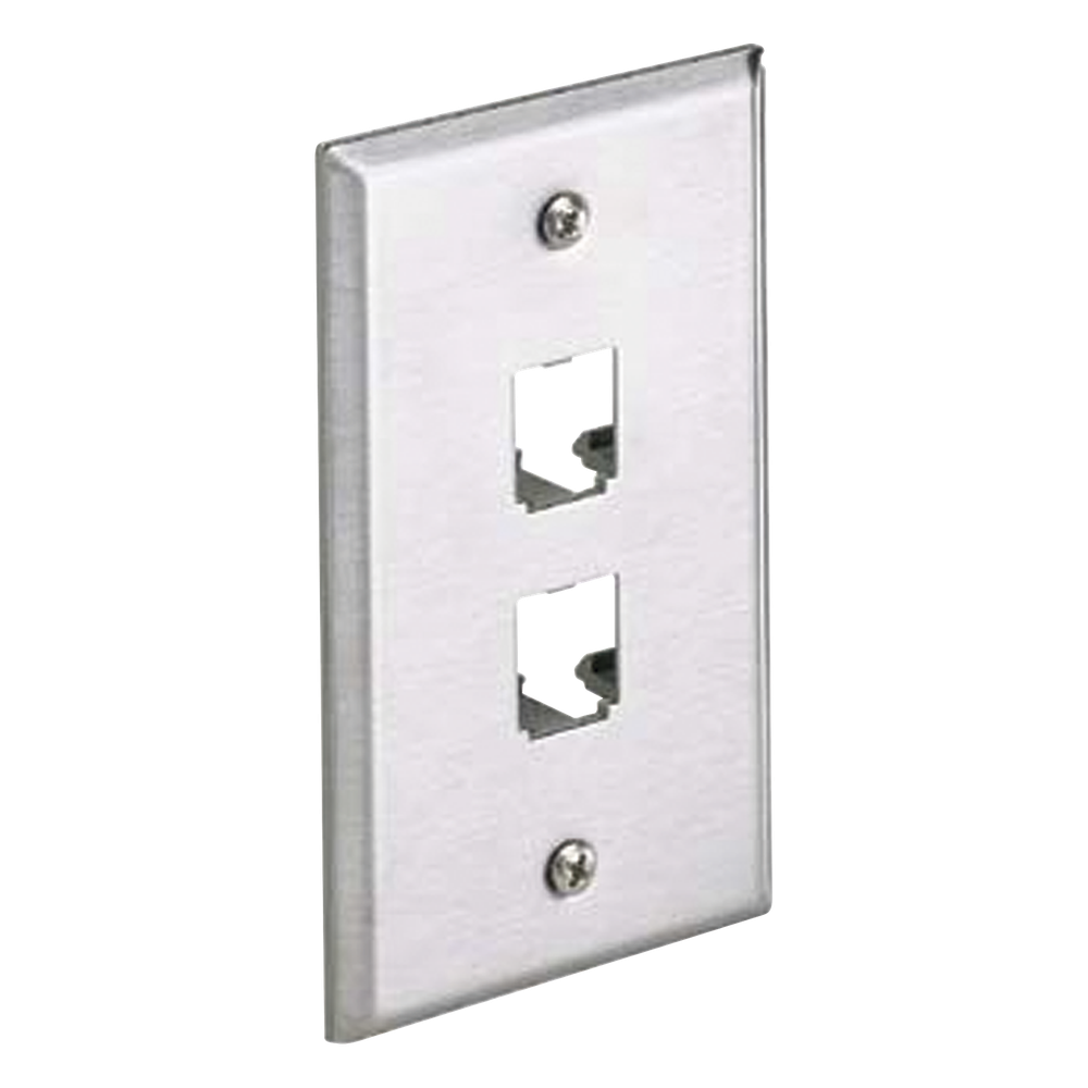 Placa de Pared Vertical, de Acero Inoxidable, Salida Para 2 Puertos Mini-Com