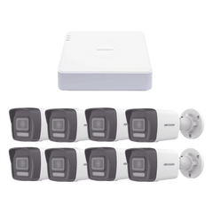 Kit IP 1080p (2 Megapixel) / NVR de 8 Canales con 8 Puertos PoE / 8 Cámaras IP Bala ColorVu Lite y Motion Detection 2.0 / Micrófono Integrado