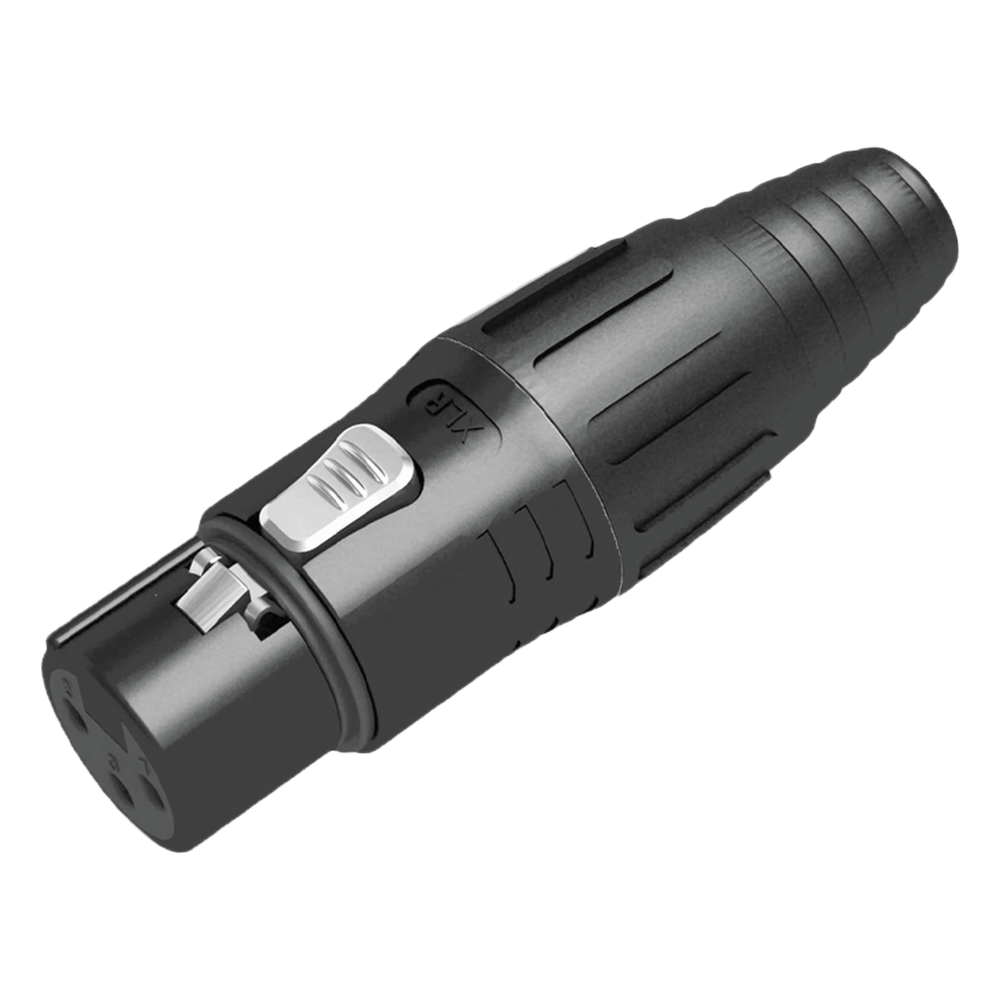 XLR conector de cable hembra, carcasa enchapada en negro, contactos enchapados en plata