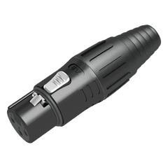 XLR conector de cable hembra, carcasa enchapada en negro, contactos enchapados en plata
