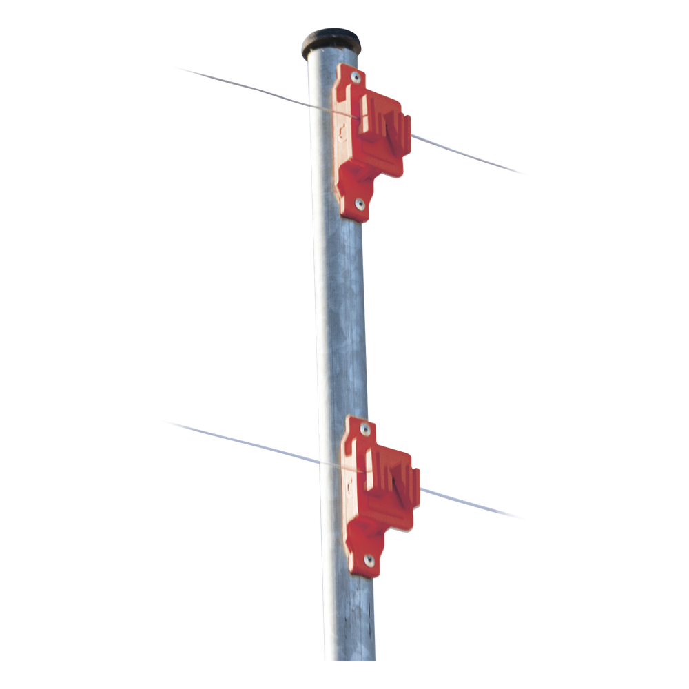 Aislador de Paso Rojo Reforzado para Cercos Eléctricos / Aislamiento hasta 18 kV / Resistente a Clima Extremo / Polipropileno y Policarbonato