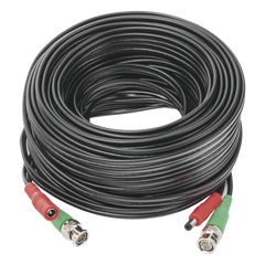 Cable Coaxial (BNC RG59) + Alimentación / SIAMES / 20 Metros (65.62 Pies) / Aleación Cobre + Aluminio CCA / Para Cámaras 4K / Uso Interior y Exterior