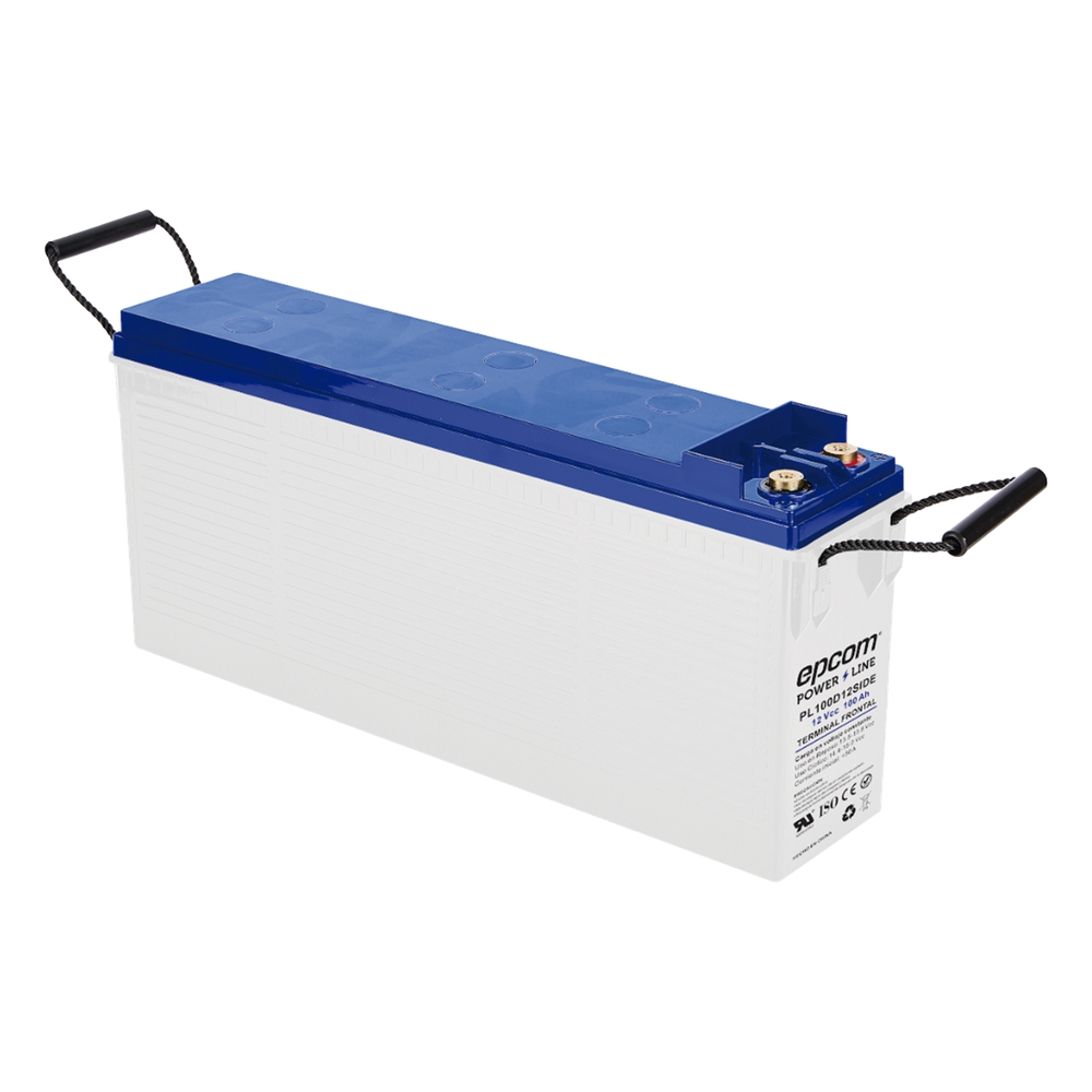 Batería AGM-VRLA Ciclo Profundo / 12 Vcc / 100 Ah (10 h) / Terminal M8 / Carcasa Ignífuga UL94-V0 / Baja Autodescarga / 1620 A Cortocircuito