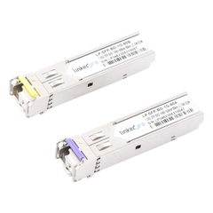 Transceptores Ópticos Bidireccionales SFP (Mini-Gbic) / Monomodo 1490 & 1550 nm / 1.25 Gbps / 1000BASE-BX / Conector LC/UPC Simplex / DDM / Hasta 80 km / 2 Piezas