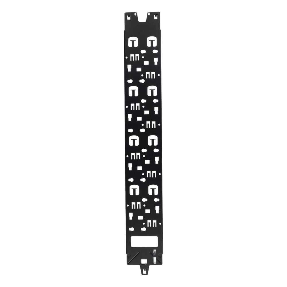 Panel Administrador de Cables Vertical para Gabinete FlexFusion™ de 45RU, Acepta Anillos en D, Anillos S1DR, S2DR y L; S1LR, S2LR, Color Negro