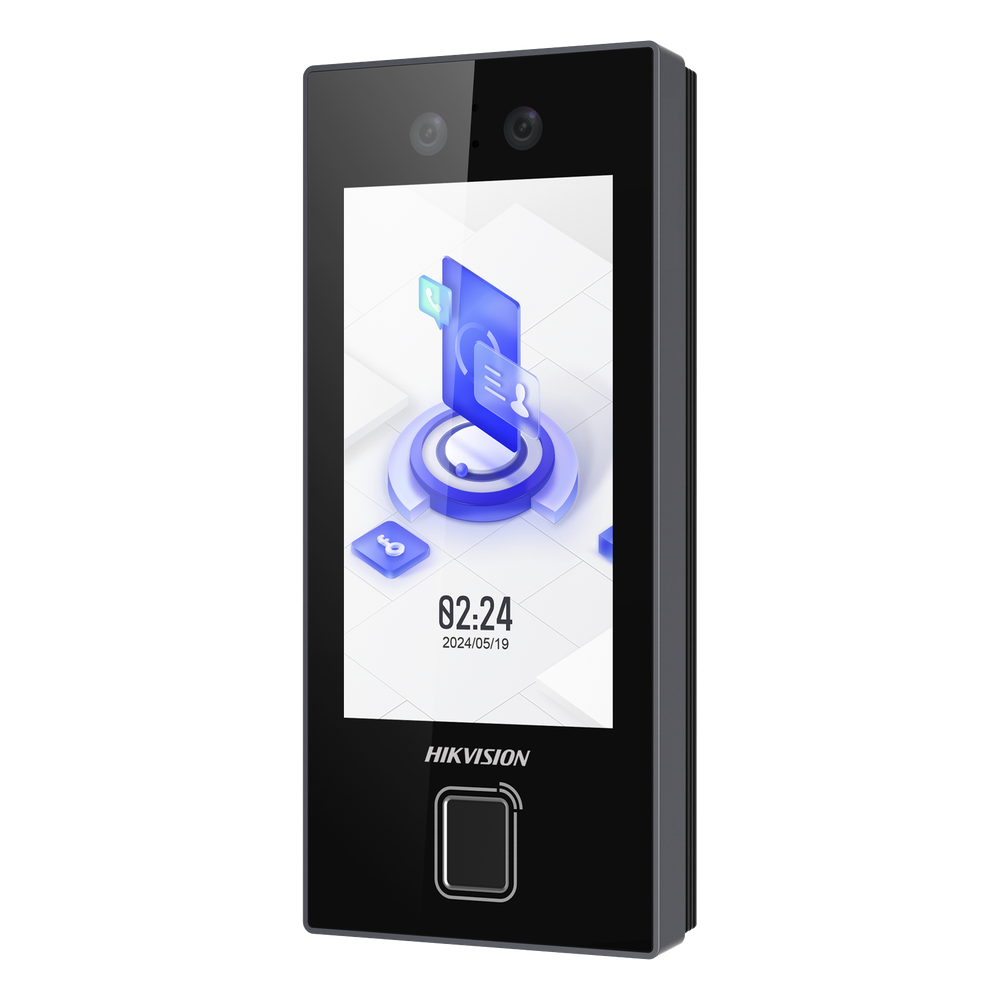 Terminal Facial MinMoe DS-K1T344MBFWX-E1 / Lector de Huellas y Tarjetas MIFARE / 3000 Rostros / 3000 Huellas / Pantalla 4.5" / Hik-Connect Teams / IP65 / PoE WiFi / HIK-IA / SIP