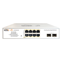 Switch Administrable PoE  / 8 puertos PoE af/at Gigabit /  2 x SFP Gigabit / Administración Cloud Gratuita / Presupuesto 120 W