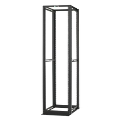Rack de Cuatro Postes Estándar de 19", Rieles Numerados y Roscados #12-24, Profundidad Máxima de 30 in, 45 Unidades de Rack, Color Negro