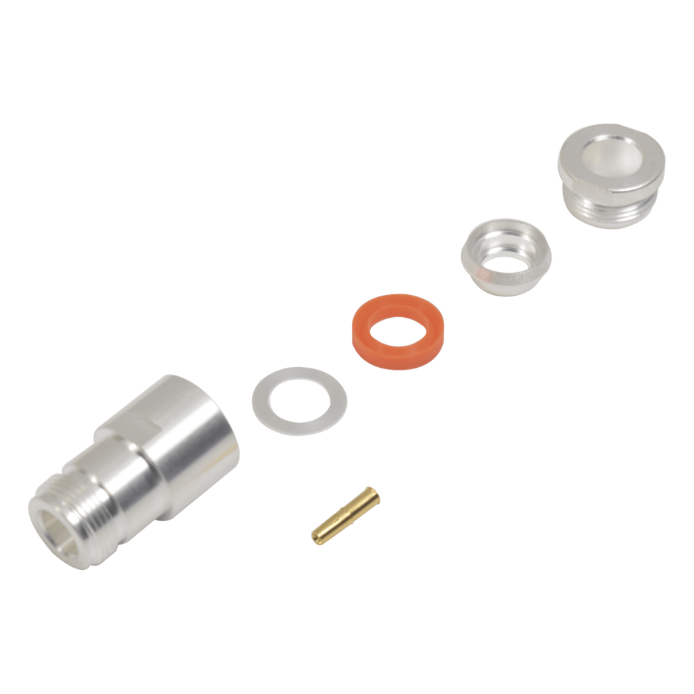 Conector N Hembra de anillo plegable para cables RG-8/U (BELDEN 8237), RG213/U (8267), RG214 (8268).