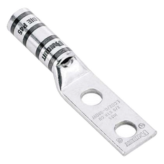 Zapata de compresión LCC6-12W-L para cal. 6 Awg, Doble barreno para tornillo prisionero de 1/2, Espaciado de orificio 44.5mm, 1 Pz