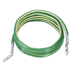 Jumper para Aterrizar Equipos, 6 AWG, con Terminal Doblada a 45 Grados, Para Conexión a Tierra y Terminal Recta Para Equipos, 3.6 m de Largo