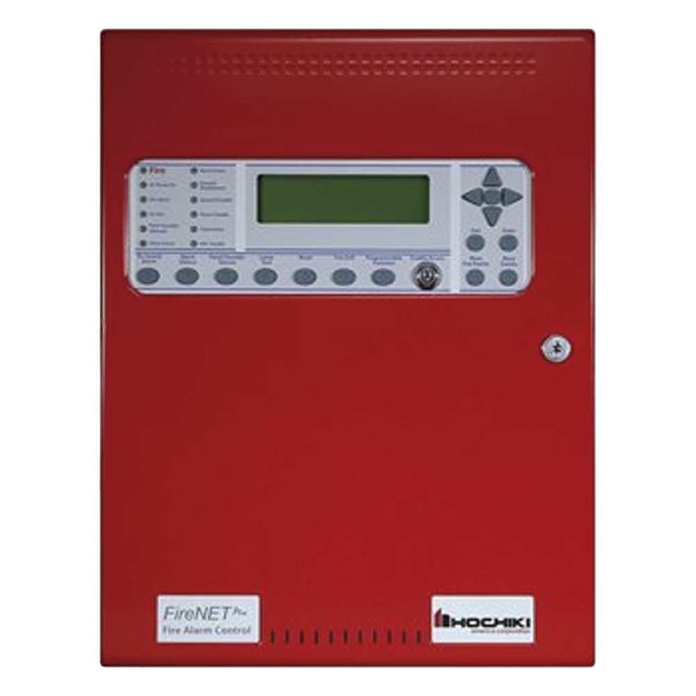 Panel De Detección De Incendio, Direccionable, 1 Lazo SLC, 127 puntos/bases sonoras por lazo, En Ingles, No Dialer, No Tarjeta Red, Expandible a 2 Lazos SLC, Color Rojo, Estandar, 120V, Serie FireNET Plus® (0100-16340)