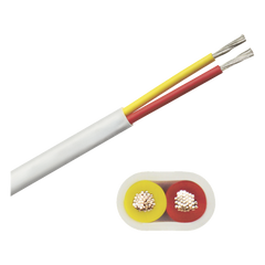 Rollo de cable plano grado marino calibre 14, de 2 conductores (rojo y amarillo) de 500 pies (152.4 m). de 2 conductores (rojo y amarillo)