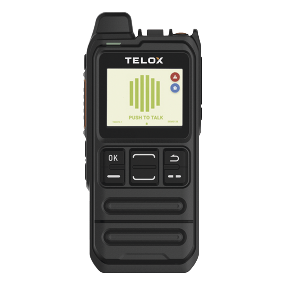 Kit Radio PoC LTE TELOX MT100 con servicio TASSTA TFLEXPTT y SIM YOBI 1GB por 12 meses / Audio 3W / IP54 / Batería 4000 mAh / GPS / Cifrado AES-256