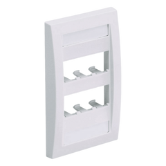 Placa de Pared Vertical Ejecutiva, Salida Para 6 Puertos Mini-Com, Con Espacios Para Etiquetas, Color Blanco Mate