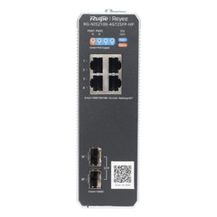 Switch Industrial PoE+ hasta 180 watts , Ideal para temperaturas Extremas y protección contra descargas, 1 puerto PoE++ 60W y 3 puertos PoE+ 30W, 2 SFP Uplink