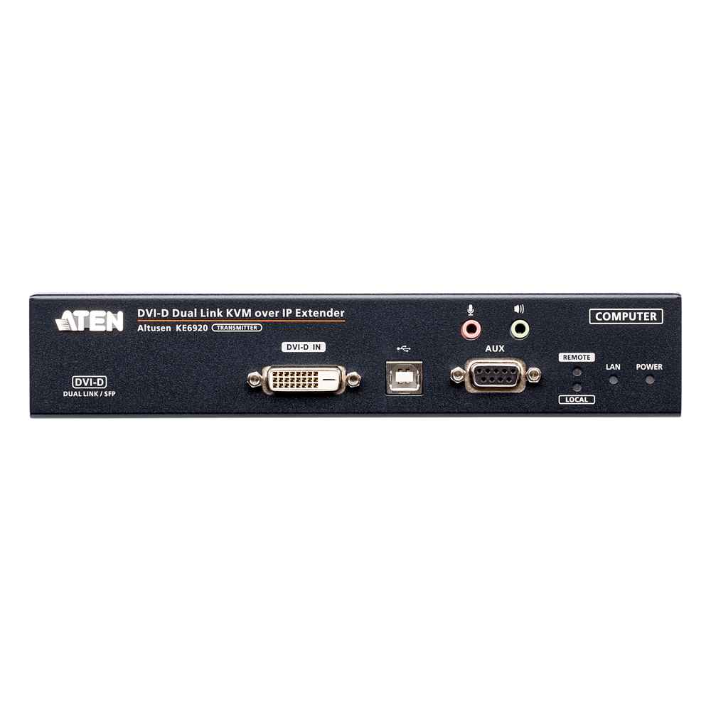 Transmisor KVM over IP 2K DVI-D Dual-Link | Dual SFP | PoE | Resolución hasta 2560 x 2048 | Transmisión sin pérdidas | Alimentación redundante | Gestión Centralizada CCKM