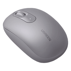 Mouse Inalámbrico 2.4G 800/1200/1600/2400 DPI | Función de 3 botones | Alcance 10m | Silencioso |  Ergonómico | Anti-caída y Anti-interferencias | Batería Alcalina AA incluida  | Color Grey.