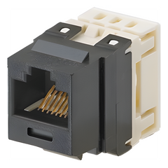 Conector Jack Estilo 110 (de Impacto), Tipo Keystone, Categoría 6, de 8 Posiciones y 8 Cables, Color Negro