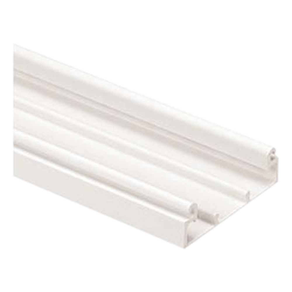 Base para canaleta T-70, de PVC rígido, con orificios perforados para montaje, 103.3 x 44.9 x 1828.8 mm, Color Blanco