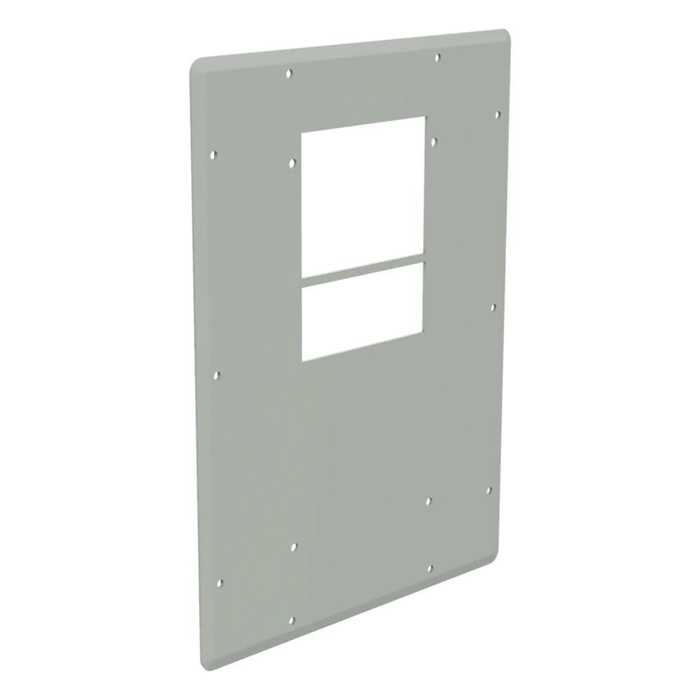Placa Adaptadora de Aluminio con Corte para Aire Acondicionado T15, Gabinetes ComLine OSP, 506 x 381mm Con Junta de Espuma y Hardware Inoxidable