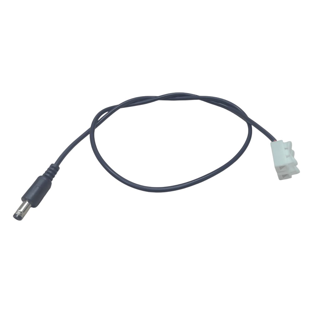 Cable con Conector Macho (Pigtail) | Forro Negro | Terminal Blanca | Alimentación para Vcc con Puntas Libres | Polarizado | Largo 22 cm ( 8.66 Pulgadas)  | Calibre 22AWG.