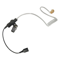 Auricular de tubo acústico transparente con cable de fibra tranzada con conector SNAP tipo MIRAGE. Requiere micrófono de solapa de 1 o 2 hilos de la Serie SNAP.