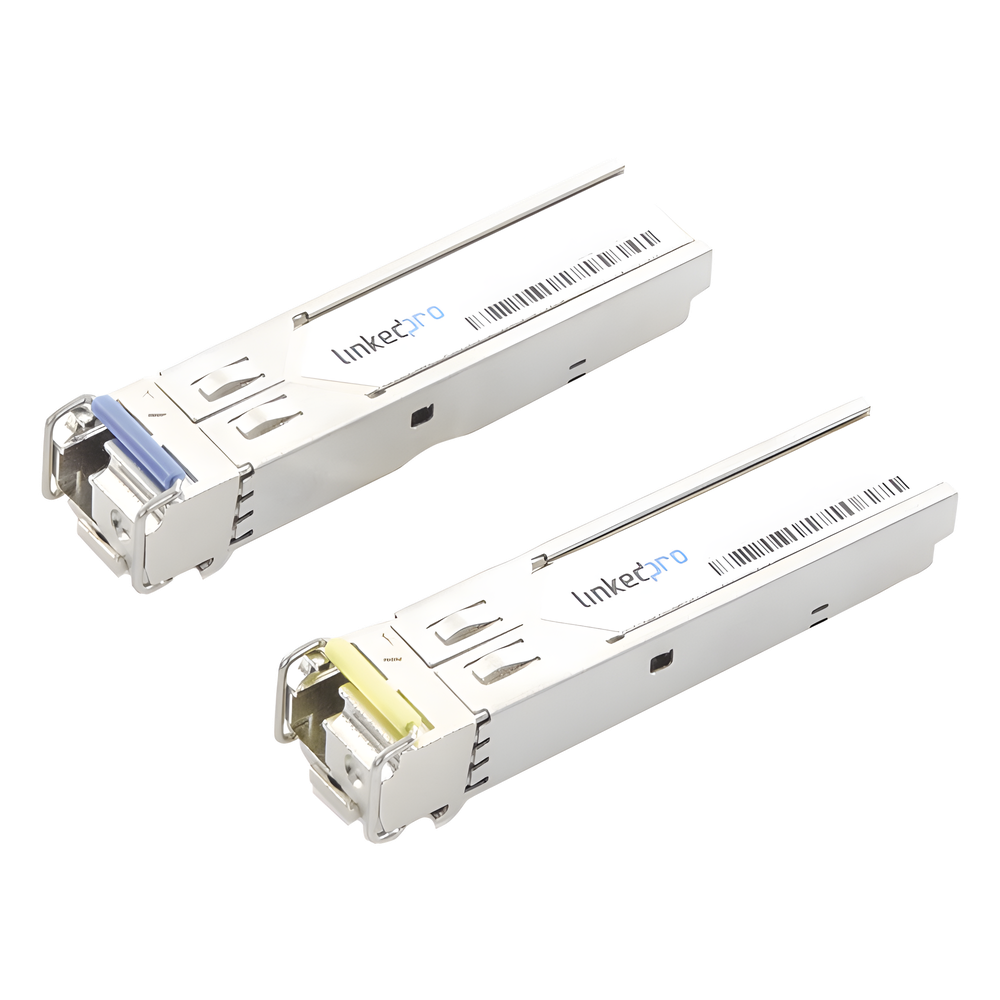 Transceptores Ópticos Industriales Bidireccionales SFP+ (Mini-Gbic) / Monomodo 1270 & 1330 nm / 10 Gbps / 10GBASE / Conector LC/UPC Simplex / DDM / Hasta 40 km / 2 Piezas