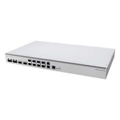 Switch de Red MikroTik CRS812 DDQ / 400 Gbps / 8 Puertos SFP56 de 50G / 2 Puertos QSFP56 de 200G / 2 Puertos QSFP56-DD de 400G / RouterOS v7 / ARM Quad-Core 2 GHz / 4 GB RAM / Rackmount