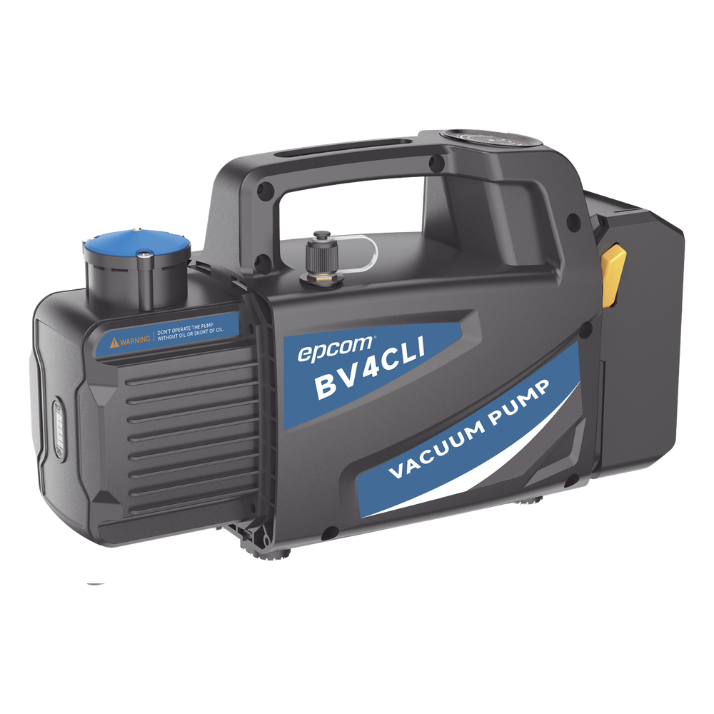 Bomba de Vacío Inalámbrica BV4CLI / 4 CFM (114 L/min) / Vacío Final 150 Micrones / Capacidad Aceite 330 mL / Portátil Alta Eficiencia / Compatible A2L  y R32