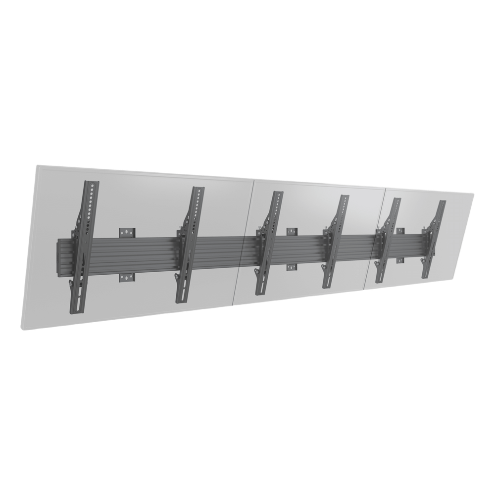 Soporte de Pared para TV / Riel Triple 400T / Capacidad 110 lbs (50 kg) / Compatible 32"-65" / VESA 100x100-600x400 mm / Ajuste Ángulo 5°-15° / Montaje Profesional
