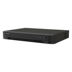 DVR 16 Canales TURBOHD + 16 Canales IP / 8 Megapixel (4K) / Audio Bidireccional / ACUSENSE / Audio Bidireccional / 1 Bahía de Disco Duro / Salida de Video en Full HD / H.265+