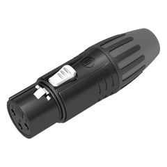 Conector XLR hembra | Carcasa Enchapada en Negro | Contactos Enchapados en Plata |