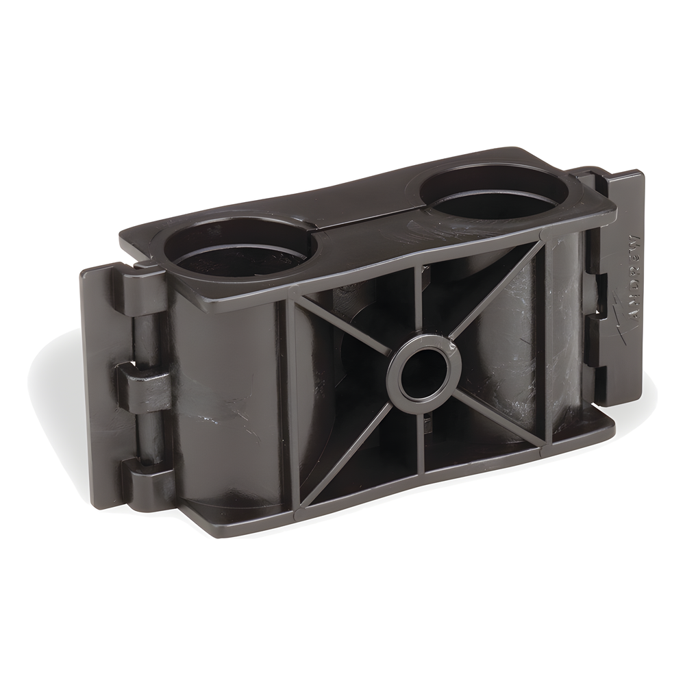 Sujetador de Doble Click para Cable Coaxial de 1/2 Pulgada - Paquete de 10 Piezas