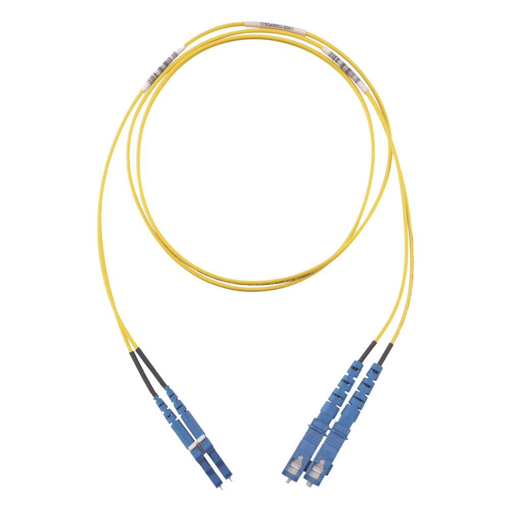 Jumper de Fibra Optica Monomodo 9/125 OS2, LC-SC Duplex, OFNR (Riser), Color Amarillo, 5 Metros (16.40 Pies)