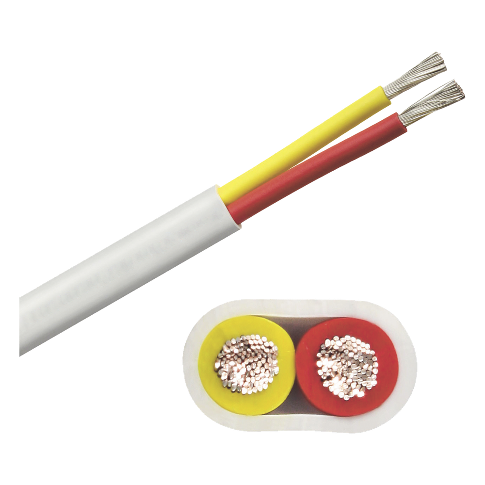 Rollo de cable plano grado marino calibre 10, de 2 conductores (rojo y amarillo) de 100 pies (30.48 m).