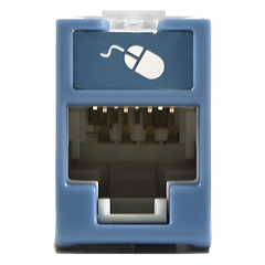 Jack UltraMAX Cat6, UTP, Montaje Híbrido en Placa de Pared (Plano y Angulado), Color Azul, Punch Down