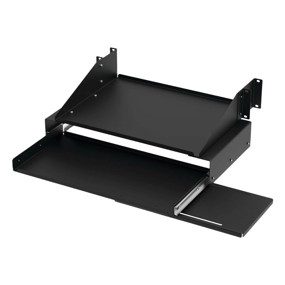 Charola Para Soportar Equipos en Rack de 19in, Con Bandeja Deslizable para Teclado y Mouse , Capacidad de 45.5 kg, 4 UR